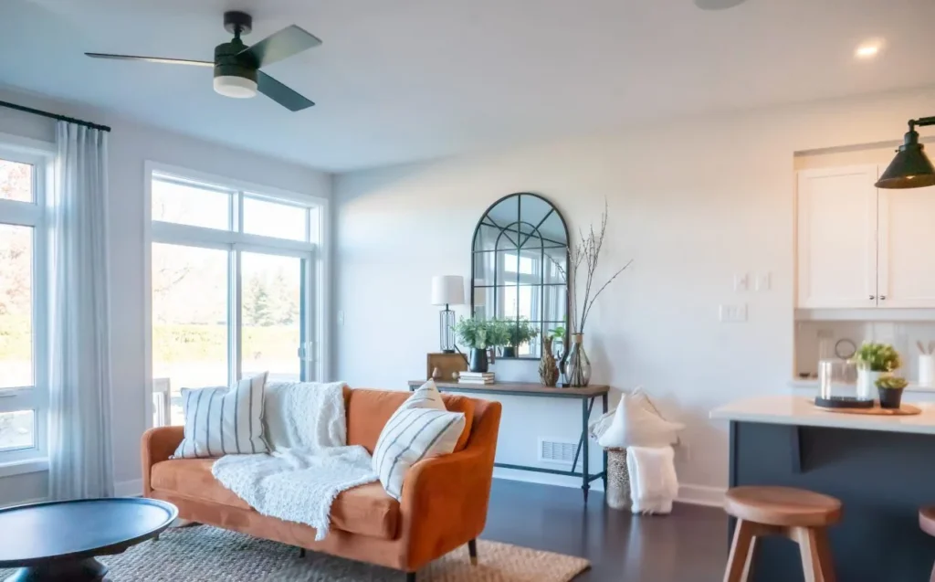 Townhome living area after a deep clean in Riverside South